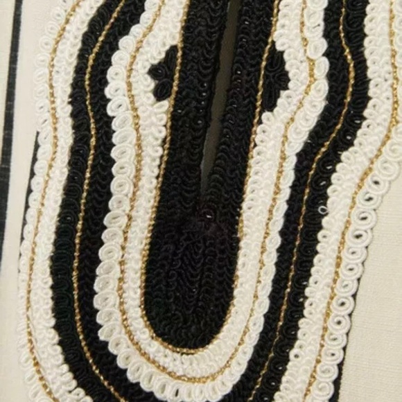 NEW Tory Burch Long Sleeve Stripe Tunic Top Size 2 Rayon Slub Stripe Tunic $348 - Picture 4 of 9